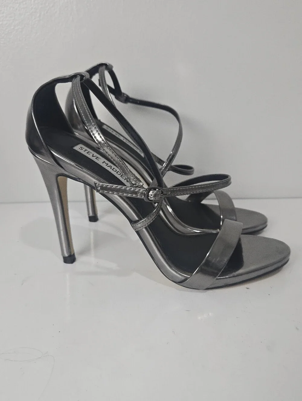 Steve Madden Gunmetal Strappy High Heel Sandals